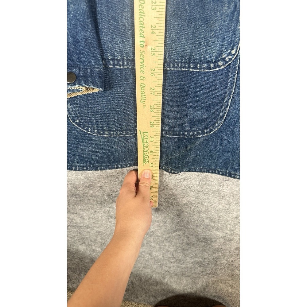 Vintage Lands End Denim Barn Chore Coat Jacket W/ Liner Sz XL Aztec 80s Western - Picture 8 of 9